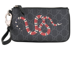 Gucci Kingsnake Pouch, Canvas, Grey, 0416, DB, 3*
